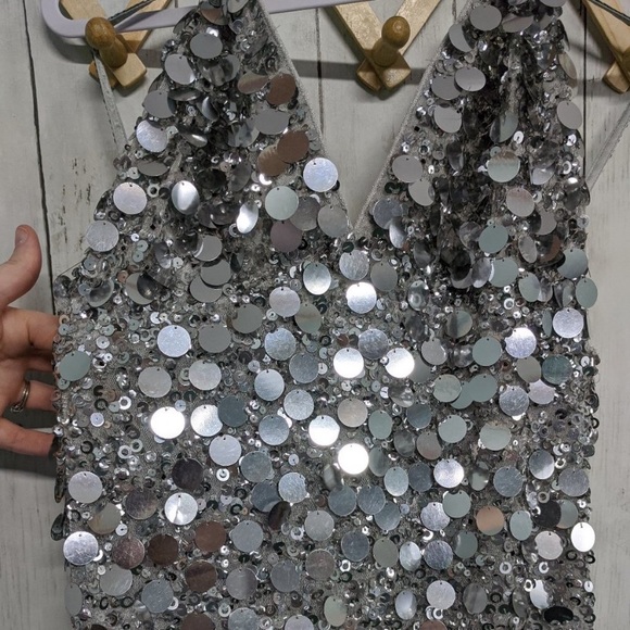 X by NBD Presley Embellished Gown in Silver - Picture 8 of 10